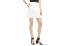 French Connection Adisa Sundae Suiting Short Tailored Skirt In Summer White