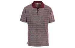 Gioberti Mens Regular Fit Yarn Dye Striped Short Sleeve Polo Shirt with Pocket
