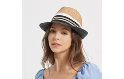 Ladies sun hat&comma; summer straw bowler hat&comma; outdoor travel sunscreen fashion sun hat