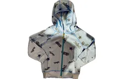 T2Love Skateboard Zip Up Hoodie In Light Blue