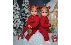 Lifelike Reborn Baby Dolls - 24 Inch Realistic-Newborn Baby Dolls Blond Girl Handmade Real Life Toddler Dolls with Clothes -Twins