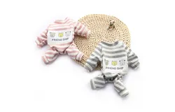 Spring and summer dog home comfortable soft pet clothes bear Teddy dog clothes pajamas grey  S