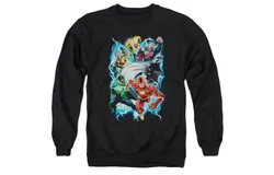 Justice League of America Electric Team Adult Crewneck Sweatshirt