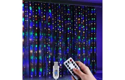 Cortina de Luces Led de 3Mx3M DC5V 300Leds con 8 Modos&comma; Cadena de Luces Decorativas e Impermeables para Halloween&comma; Navidad&comma; Fiesta&comma; Hogar&comma; Dormitorio&comma; Jardín y Boda  &lpar;Multicolor&rpar;