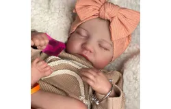 19 Inch Lifelike Sleeping Reborn Baby Dolls Girl Levi Cuddly Realistic Adorable Newborn Babies Preemie Real Life That Look Real Handmade Soft Cloth Body Eyes Closed