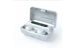 TWS-F9-5C True Wireless Earbud with Power Bank with Bluetooth Version 5&period; 0 Earbuds Portable case Charging&comma; Sport Design&comma; Built in Microphone -White