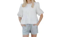 Mable Bow Front Top In White