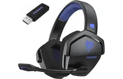 NUBWO G06 Dual Wireless Gaming Headset with Microphone for PS5&comma; PS4&comma; PC&comma; Mobile&comma; Switch&colon; 2&period;4GHz Wireless &plus; Bluetooth - 100 Hr Battery - 50mm Drivers - Blue