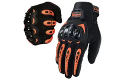 Motorcycle Gloves for Men and Women Full Finger Touchscreen Mountain Dirt Bike Gloves for Powersports&lpar;Orange&rpar;