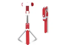 Telescopic Cell Phone Selfie Stick 28 Inch&comma; Cell Phone Tripod with Bluetooth Remote Control&comma;Red
