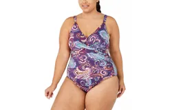 Ralph Lauren Captiva Paisley Onepiece Bikini - Plus In Eggplant