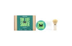 The Life Shaver Essential Shaving Kit - Sicilian Lime by Men Rock for Men - 3 Pc 3&period;5oz Shave Cream - Sicilian Lime&comma; Synthetic Shaving Brush&comma; Clear Drip Stand