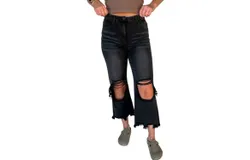 Anniewear Samson Straight Leg Jeans In Black