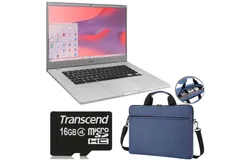 Samsung 15&period;6" Chromebook 4&plus; - Intel Celeron&comma; 4GB RAM&comma; 64GB eMMC &lpar;Platinum Titan&rpar; &plus; 16GB MicroSD Memory Card &plus; SPLASH PROOF LAPTOP BAG