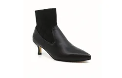 All Black Women Ankle Sock Kitten Heel In Black