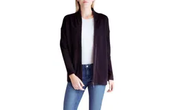 Kensie Zipper Front Fleece Jacket In Black