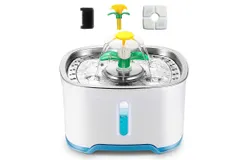 2&period;5L pet drinker Small flower water head Cat water dispenser with filter element to purify water stainless steel water feeder