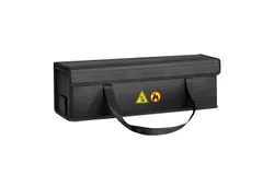 Fireproof Waterproof Battery Bag Lipo Safe Charging Bag Protection Pouch for Storage with Invisable Side Charging Port and Fixed Strip for Transport Travel Use 41x12x13cm