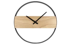 35X35 cm large modern metal farmhouse extra large living room decoration wall clock&comma; large simple black wall clock with elegant natural wood dial&comma; suitable for office&comma; restaurant