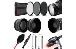 Vivitar 43mm UV CPL ND8 Filter Kit Multi-Coated HD Lenses for Canon Nikon Sony Pentax &plus; Vivitar 43mm 0&period;43X Professional Wide Angle Lens with Macro &plus; Vivitar 43mm HD Multi-Coated 2&period;2X Professional Telephoto Lens &plus; Vivitar Lens Cleaning Pen &plus; Dust Blower