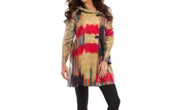 Angel Sunset Long Trench Jacket In Gold Multi