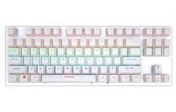 Wired Gaming Keyboard&comma; 87 Keys&comma; LED Backlight&comma; Silent Membrane Mechanical Keyboard for PC&comma; Desktop&comma; Computer&comma; White