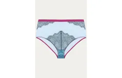 Dora Larsen Maria High Waist Knicker In Teal&sol;pastel Blue&sol;rose Pink