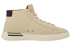 HUGO BOSS Men&apos;s Clint High Top Leather Sneaker Rubber Shoes Navajo Cream