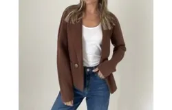 Six&sol;fifty Heller Blazer In Brown