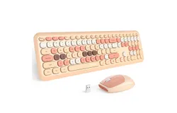 MOFII Wireless Keyboard and Mouse Combo-Milk Tea Colorful（Beige）