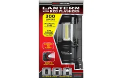 Pro-4 Tactical Portable Lantern with Bright Light&comma; 300 Lumens&comma; Magnetic Base&comma; Emergency Red Hazard Flasher&comma; and 3 AA Batteries Included