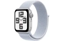 Apple Watch SE 2nd Generation &lpar;GPS&rpar; 40mm Aluminum Case with Blue Cloud Sport Loop - One Size - Silver - &lpar;2024&rpar;