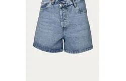 Rd Style Criss Cross High-Waisted Denim Short In Blue