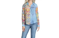 Apny Painted Tile Shirt In Multi-Colored