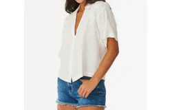 Rip Curl Pacific Dreams Embroidered Shirt In Cream