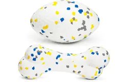 2Pcs Bone Dog Balls&plus;Rugby Dog Toys for Aggressive Chewers&comma; Indestructible Tennis Balls for Dogs &lpar;Bone&plus;Rugby&rpar;
