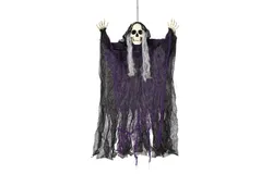 Halloween Decoration Ghost Big Ghost Sound Control Light Up 3 Pcs Ghost Bar Decoration Outdoor Hanging Party Supplies -The Witch in Purple &lpar;Glow&rpar; by The Classic Big Hangman