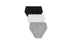 On The Plus Side Women&apos;s Plus Size Solid Panties 3-Pack In Black&sol;white&sol;grey