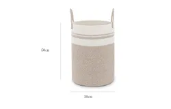 Cotton rope woven basket storage basket Bamboo basket dirty clothes basket portable folding brown miscellaneous folding basket sundries