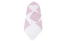 Newcastle Classics Candy Stripe 100&percnt; Bamboo Cotton Hooded Towel and Washcloth Set