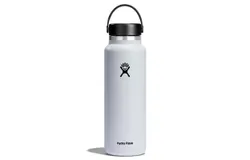 HYDRO FLASK Wide Mouth vacuum insulated stainless steel water bottle with leakproof closeable lid for cold water drinks&comma; sports&comma; travel&comma; car and school-White