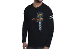 NASCAR Mens Classic Long Sleeve Crew Tee - Kyle Busch - 8 Black by DelSol for Men - 1 Pc T-Shirt &lpar;L&rpar;