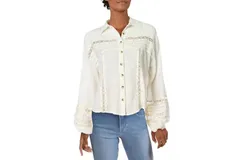 Free People Star Print Button Down Top In Ivory