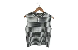 Madewell Women&apos;s Structured Muscle Tee In Green&sol;white Stripe
