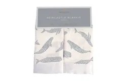 Blue Shadow Whales Bamboo Newcastle Blankie