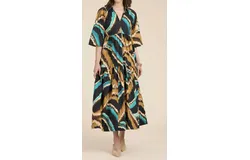 Tyler Boe Cara Midi Dress In Sound Wave