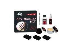 Halloween Makeup Kit Halloween Horror Makeup Set Horror Makeup Wax Blood Gel Scar Water Fake Blood Spray Scratching Sponge Scraper