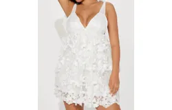 Klesis 3D Butterfly Applique Dress In White