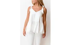Monica Nera Margo Top In White