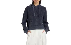 Atm Women&apos;s Knit Drawstring Hoodie In Midnight